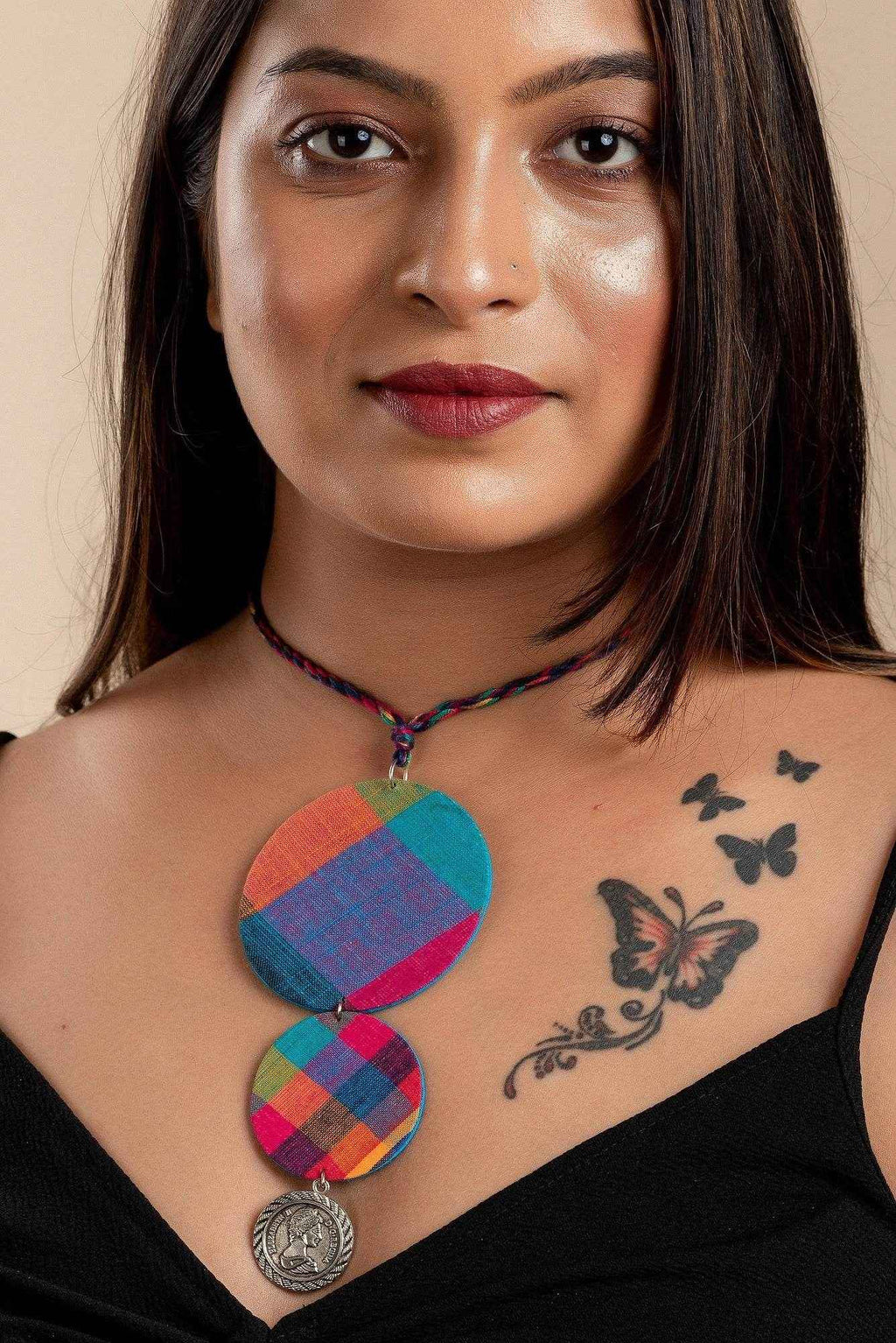 Multicolor Handmade Fabric Jewelry - Lightweight Cotton Neckpiece for Women and Girls - Lookandadorn.com