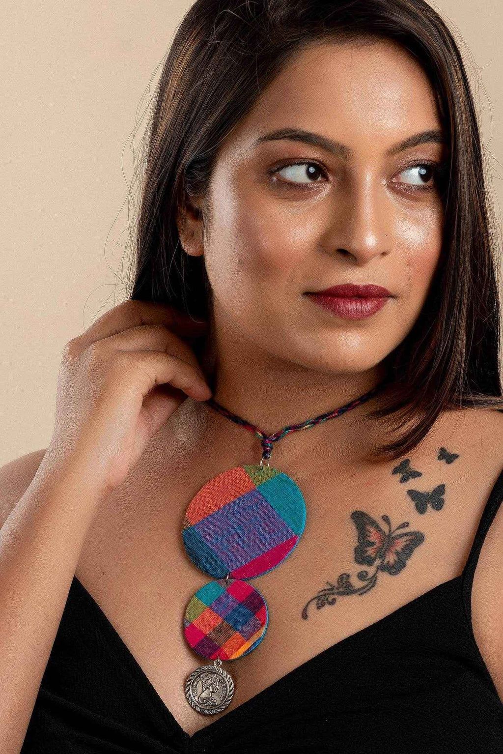 Multicolor Handmade Fabric Jewelry - Lightweight Cotton Neckpiece for Women and Girls - Lookandadorn.com