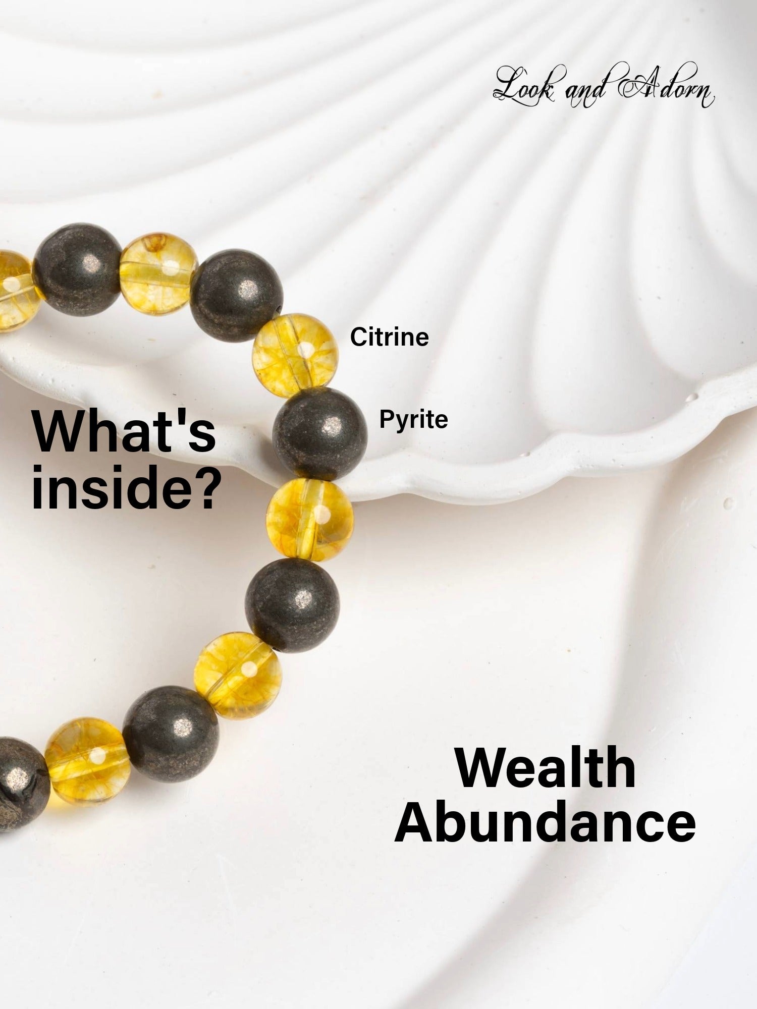 Natural Pyrite Citrine Bracelet LOOK AND ADORN - designed for you