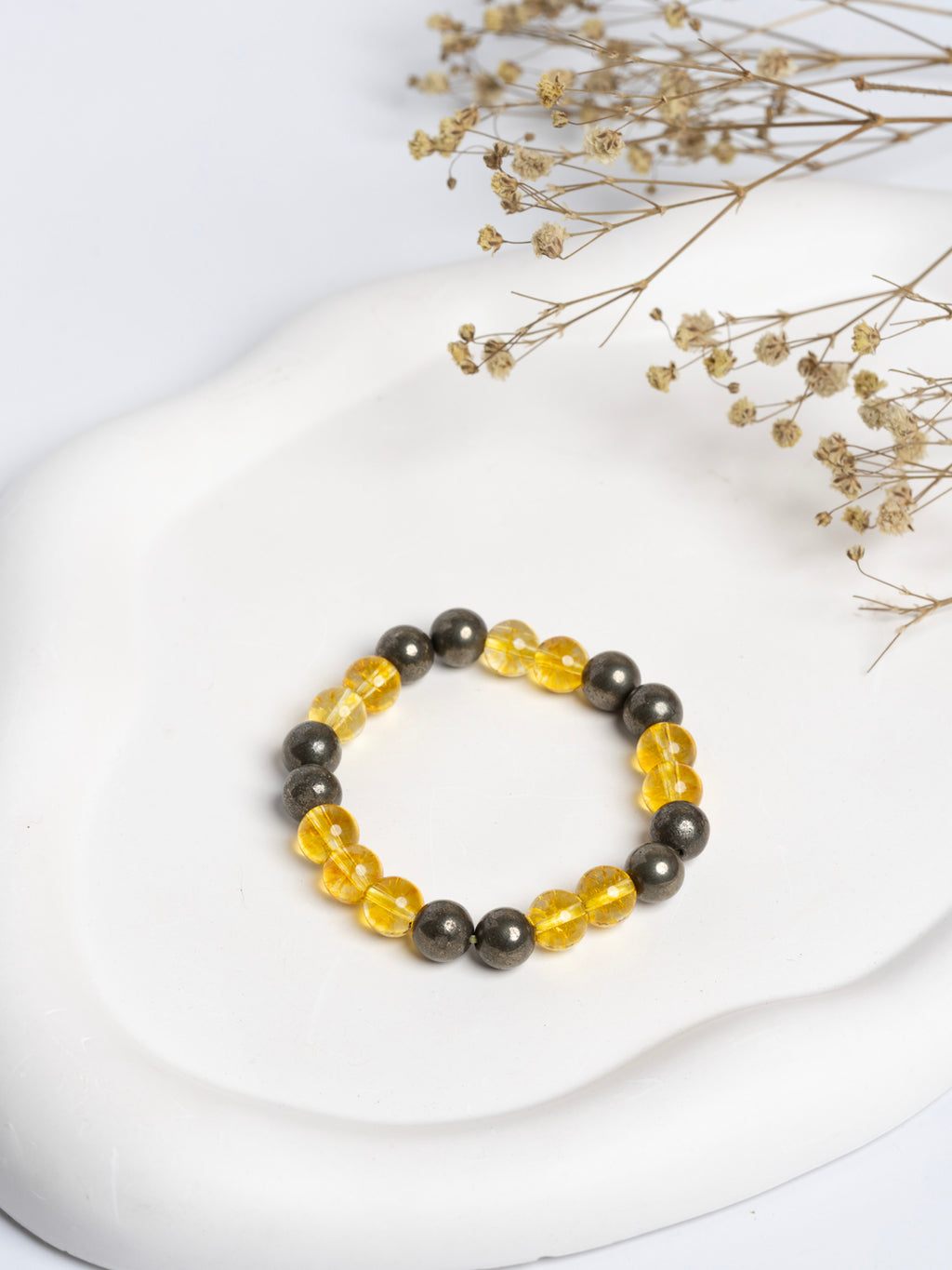 Natural Pyrite Yellow Citrine Bracelet LOOK AND ADORN - designed for you