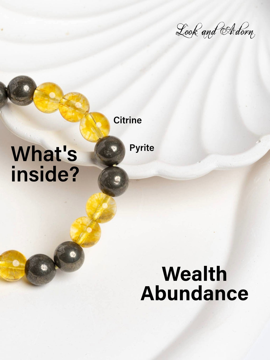 Natural Pyrite Citrine Bracelet LOOK AND ADORN - designed for you