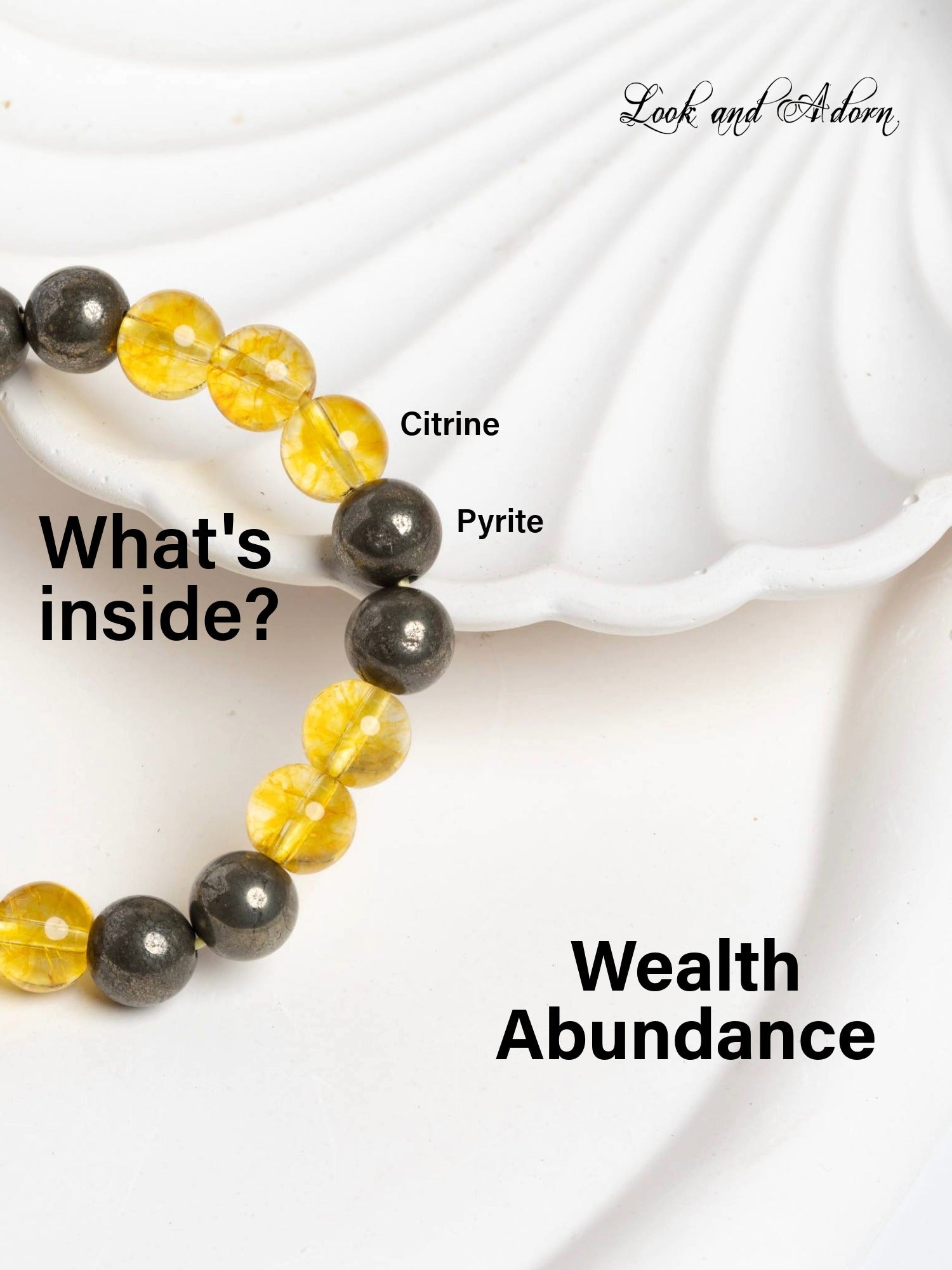 Natural Pyrite Citrine Bracelet LOOK AND ADORN - designed for you