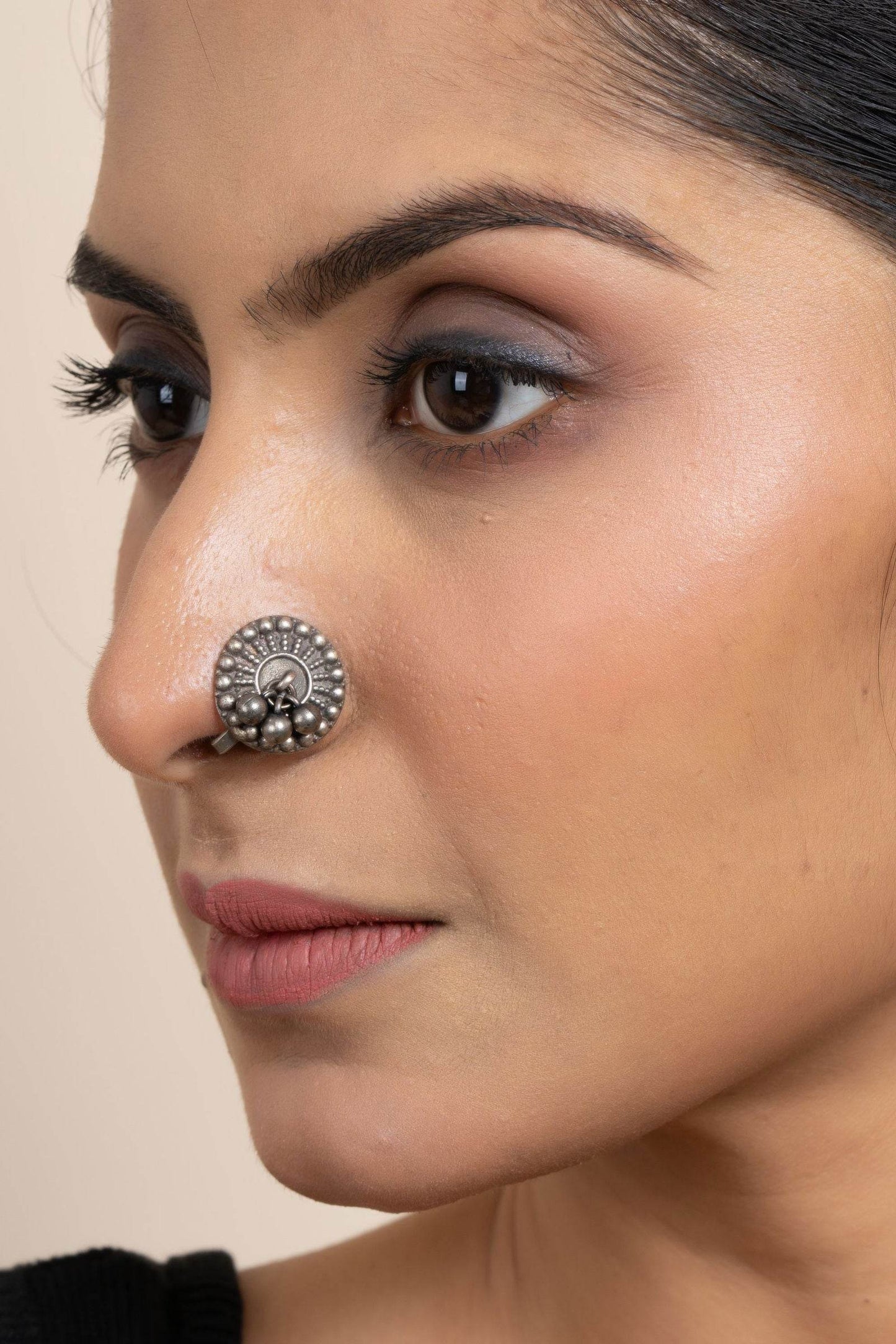Oxidised Silver Clip On Nose Pin - Non-Allergic, Unique Design for Effortless Style - Lookandadorn.com