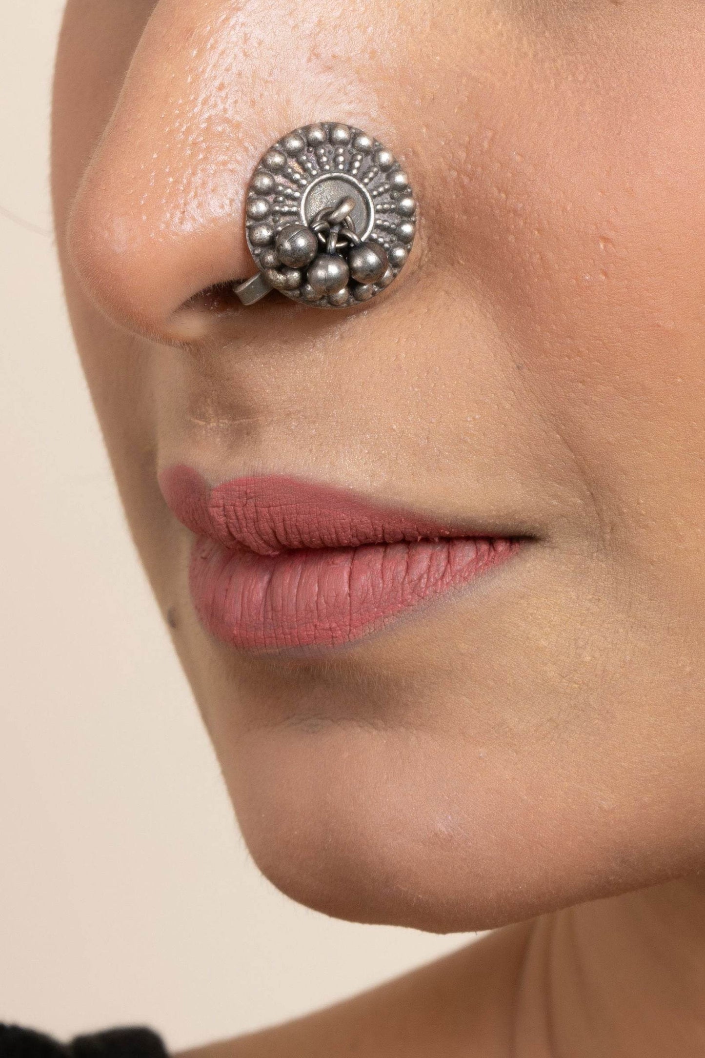 Oxidised Silver Clip On Nose Pin - Non-Allergic, Unique Design for Effortless Style - Lookandadorn.com