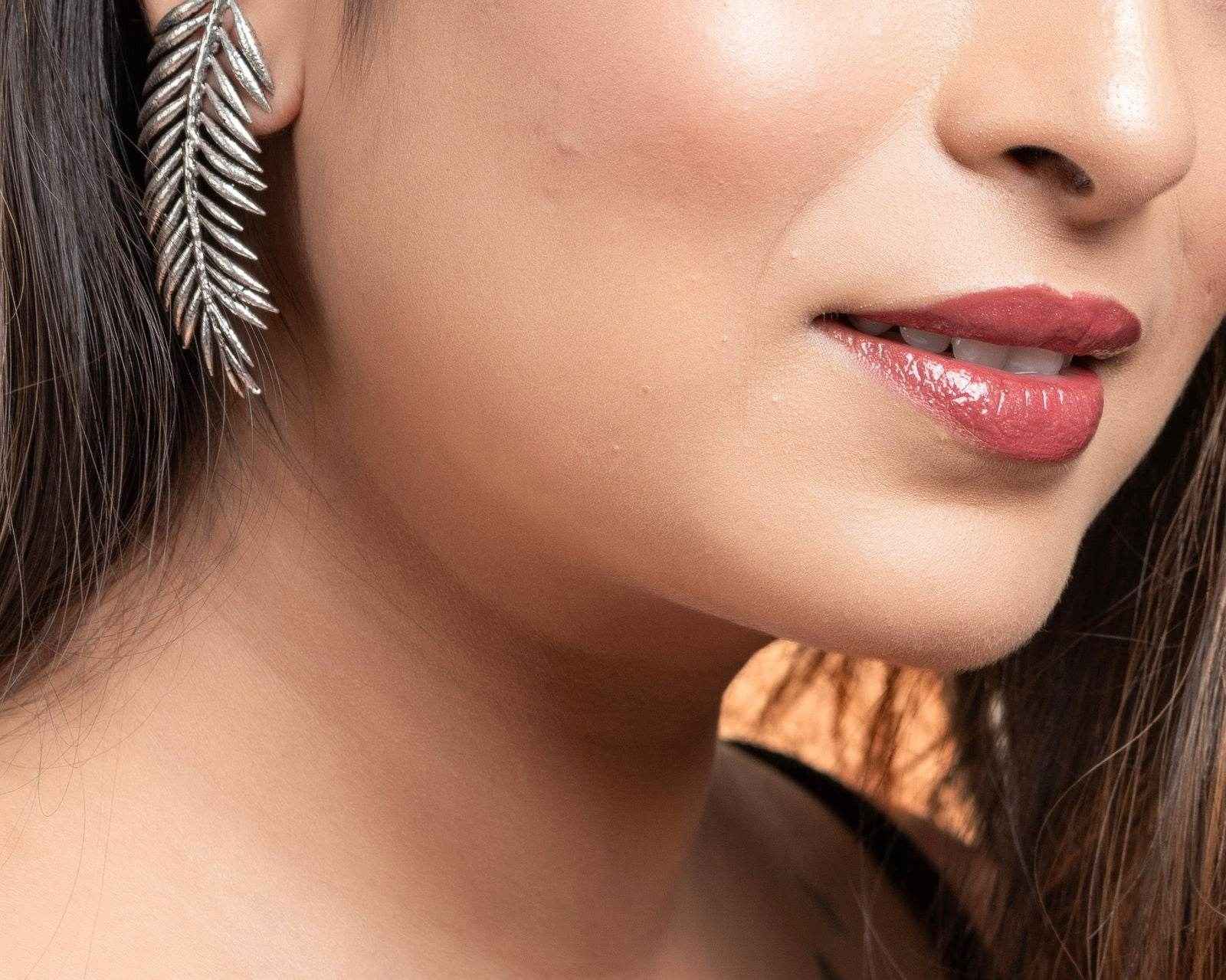 Stylish Oxidised Silver Stud Earrings With Leaf Design - Non-Allergic, Ideal For Every Occasion - Lookandadorn.com