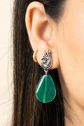 Oxidized German Silver Peacock Stud Earrings
