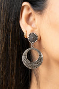 Oxidized German Silver Round Stud Chandbali Earrings - Lookandadorn.com