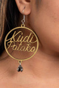 Quirky Golden Kudi Pataka Earrings with Ghungroo - Oxidised Silver, Non-Allergic, Ideal for Gifting - Lookandadorn.com