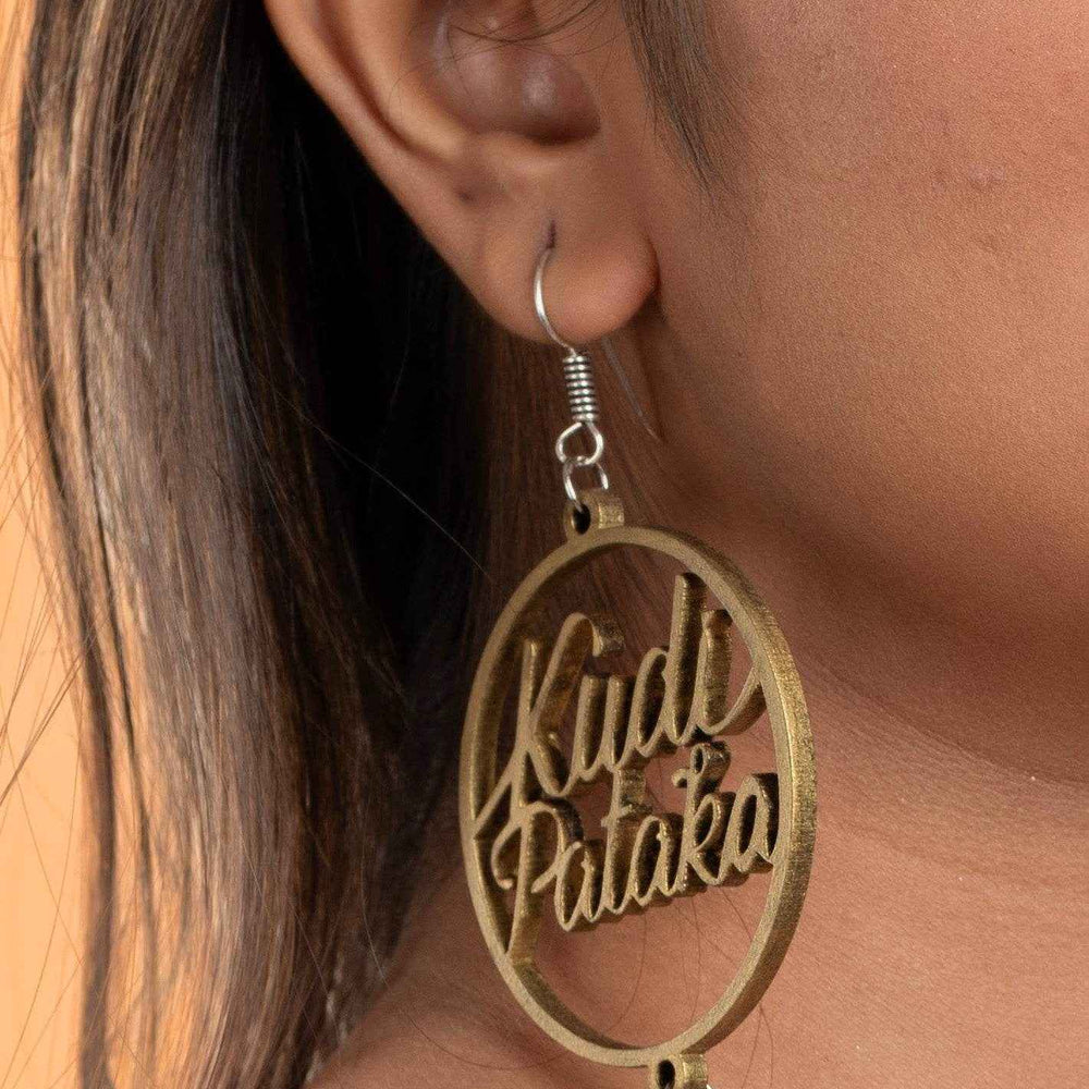 Quirky Golden Kudi Pataka Earrings with Ghungroo - Oxidised Silver, Non-Allergic, Ideal for Gifting - Lookandadorn.com