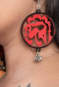 Quirky Wooden Devi Earrings With Ghungroo Bells