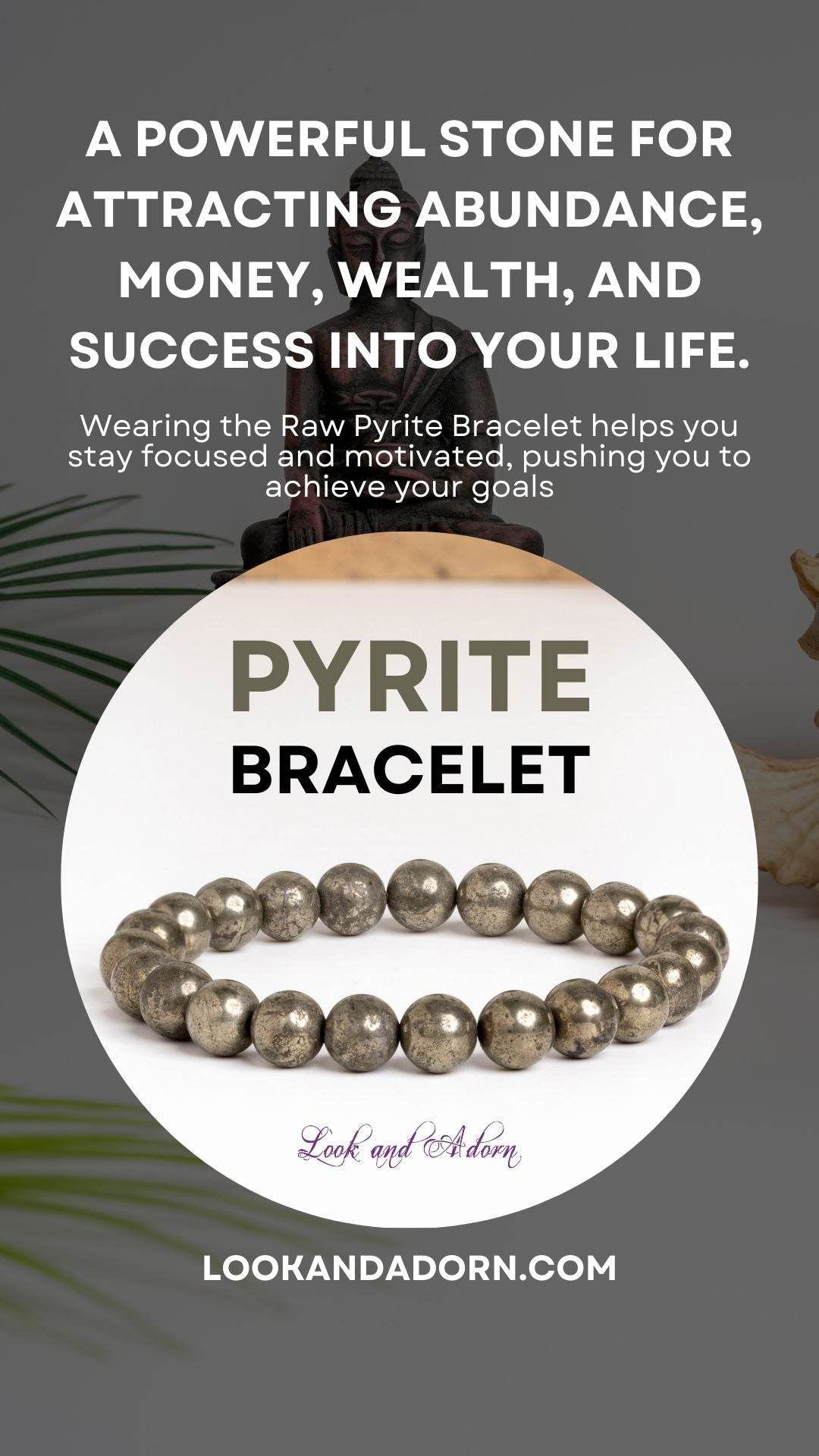 Handmade Original Raw Pyrite Bracelet for Boosting Wealth, Money & Success - Lookandadorn.com