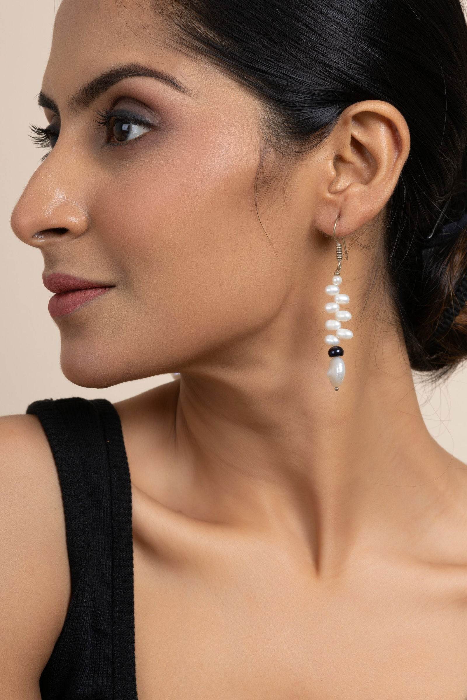 Handmade Semi Precious Freshwater Coin Pearl Earrings 576 Lookandadorn