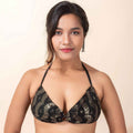 Designer Fabric Sequence Design Backless Halter Neck Bikini Blouse - Non-Padded - Lookandadorn.com