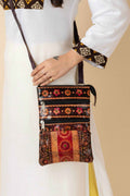 Shantiniketan Brown Leather Crossbody Sling Bag for Women - 4 Compartments, Handcrafted, Stylish Design - Lookandadorn.com
