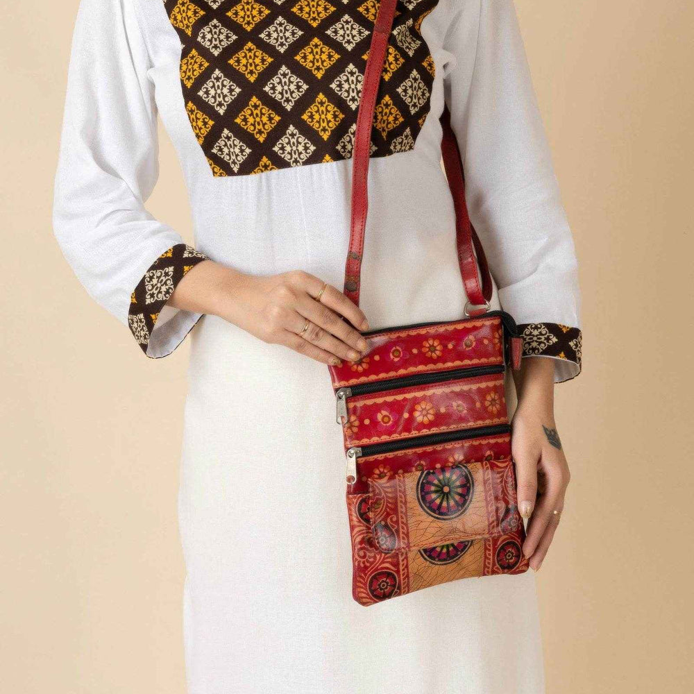 Handcrafted Leather Sling Bag For Women - Brown Crossbody Messenger Bag - Lookandadorn.com