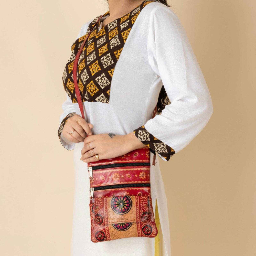 Handcrafted Leather Sling Bag For Women - Brown Crossbody Messenger Bag - Lookandadorn.com