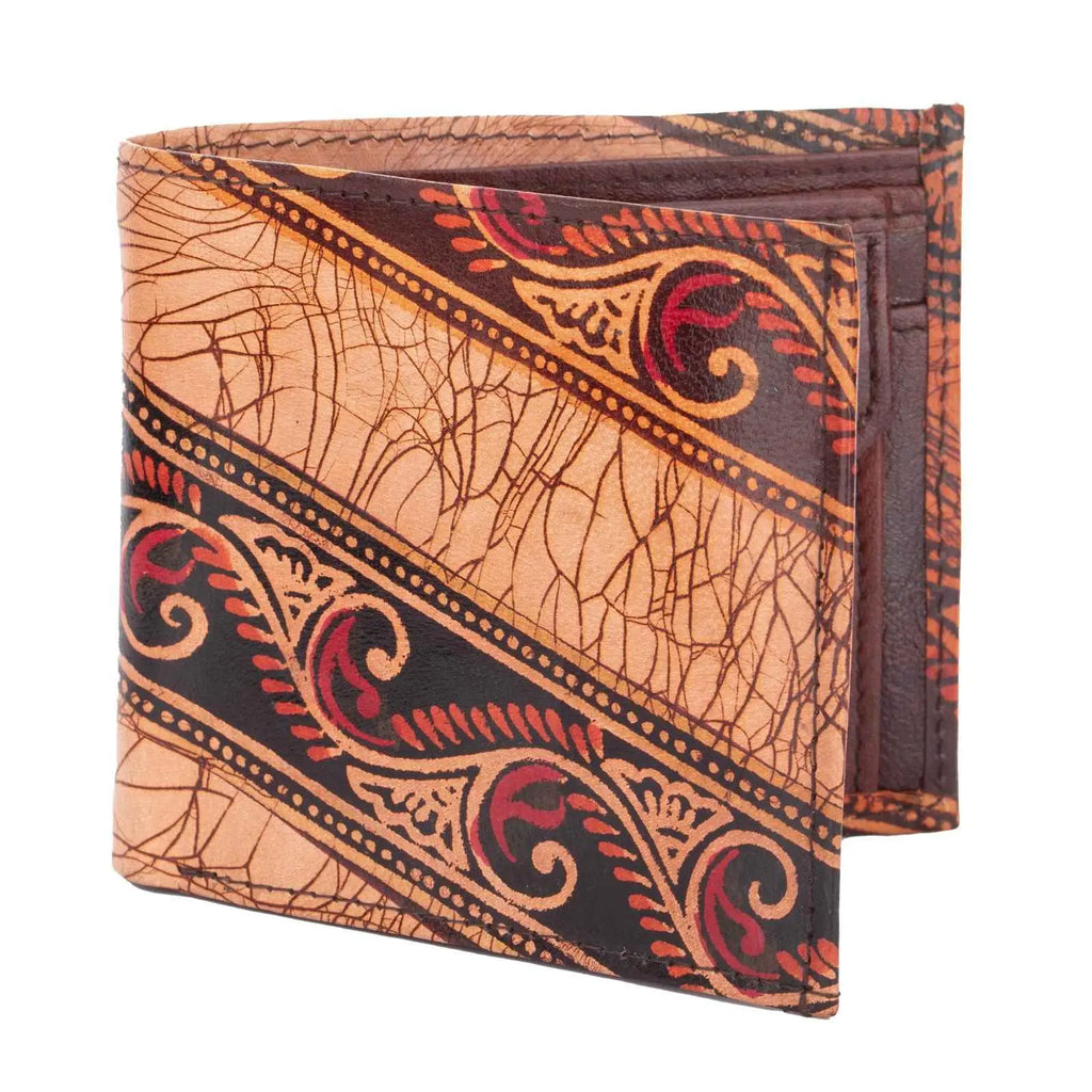 Shantiniketan Handcrafted Pure Leather Printed Men's Wallet from West Bengal