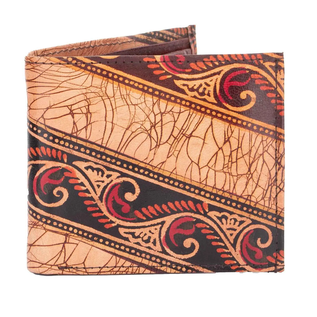 Shantiniketan Handcrafted Pure Leather Printed Men's Wallet from West Bengal