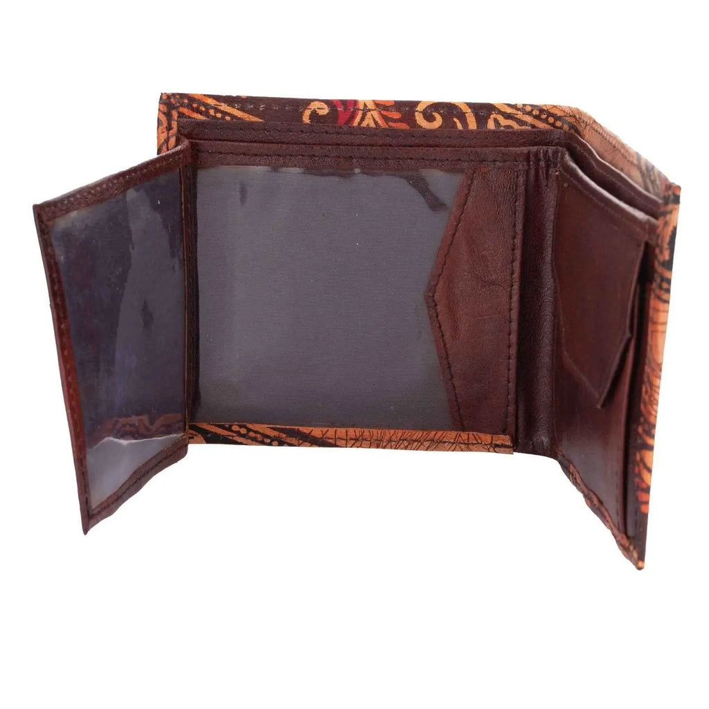 Shantiniketan Handcrafted Pure Leather Printed Men's Wallet from West Bengal