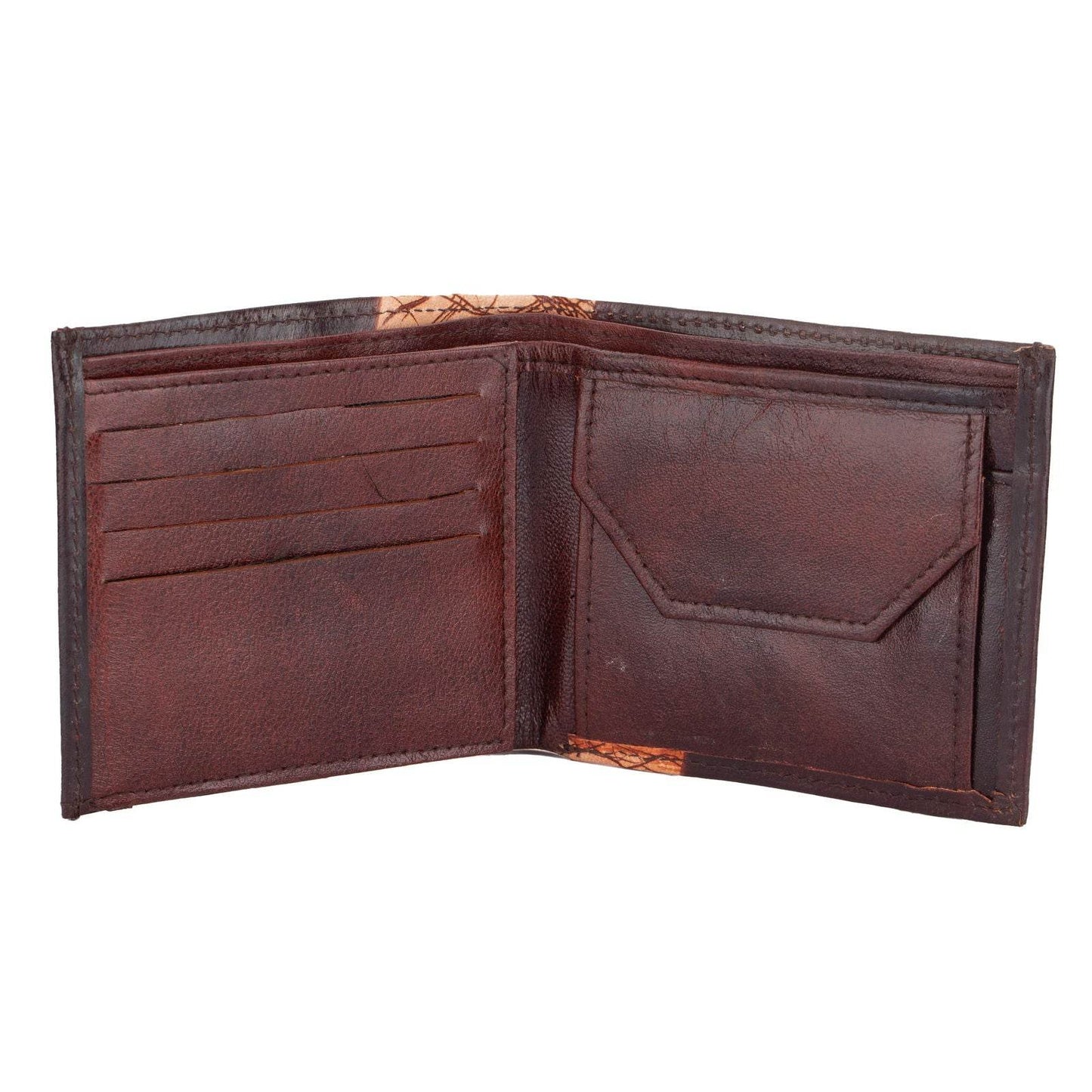 Shantiniketan Leather Products: Handcrafted Genuine Leather Wallet With 5 Spacious Compartments - Lookandadorn.com