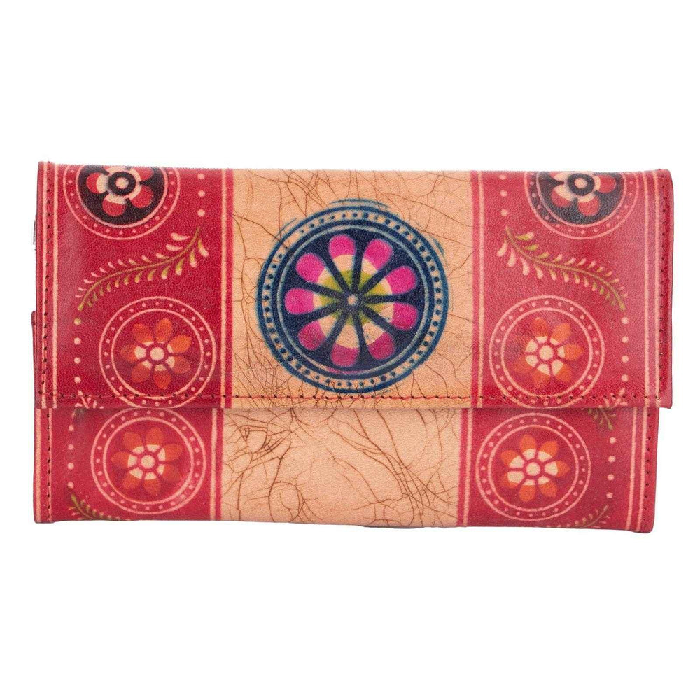 Shantiniketan Handcrafted Leather Medium Clutch Handbag with 4 Compartments - Stylish and Spacious - Lookandadorn.com