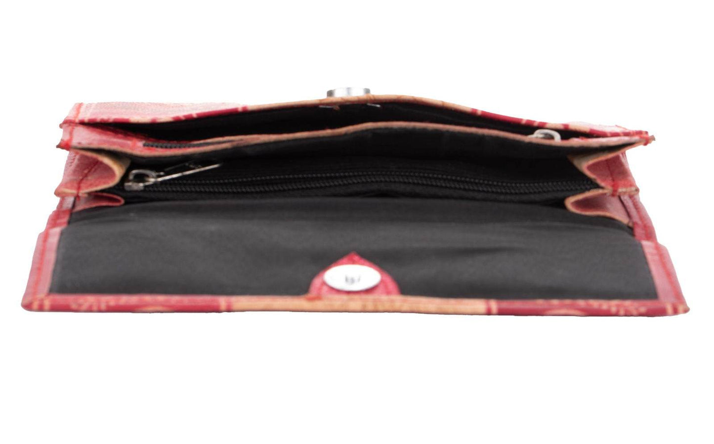 Shantiniketan Handcrafted Leather Medium Clutch Handbag with 4 Compartments - Stylish and Spacious - Lookandadorn.com