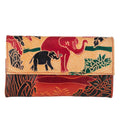 Shantiniketan Handcrafted Leather Small Clutch Handbag with 4 Compartments - 6x3.5 Inches - Lookandadorn.com