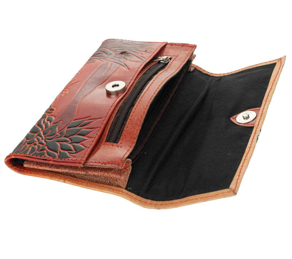 Shantiniketan Handcrafted Leather Small Clutch Handbag with 4 Compartments - 6x3.5 Inches - Lookandadorn.com