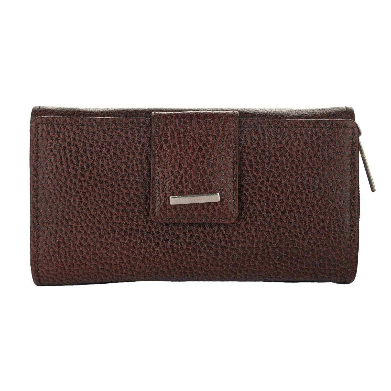 Handcrafted Genuine Leather Wallet For Women - Brown Double Flip Clutch With 6 Compartments - Lookandadorn.com