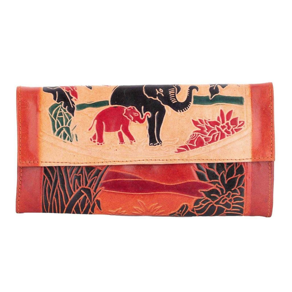 Shantiniketan Large Handcrafted Women's Leather Handbag Clutch 10x5 for Stylish Versatility - Lookandadorn.com