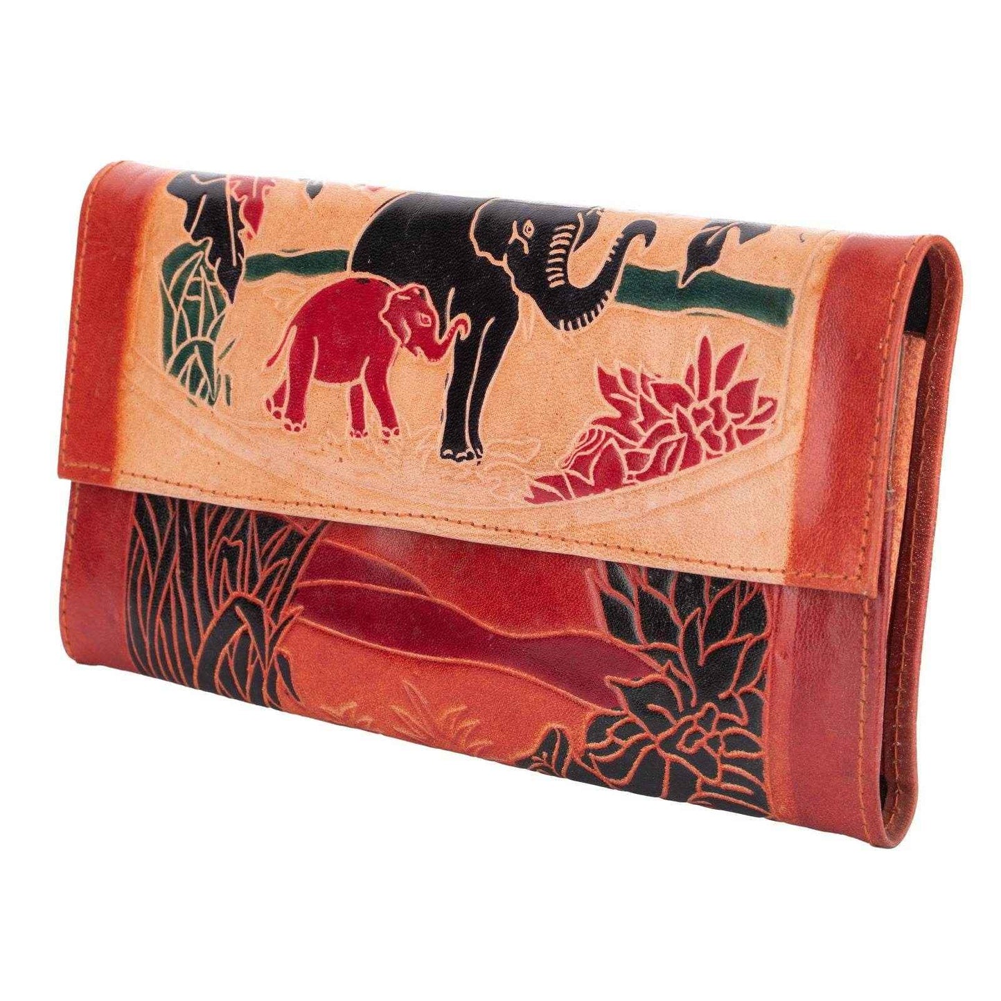 Shantiniketan Large Handcrafted Women's Leather Handbag Clutch 10x5 for Stylish Versatility - Lookandadorn.com