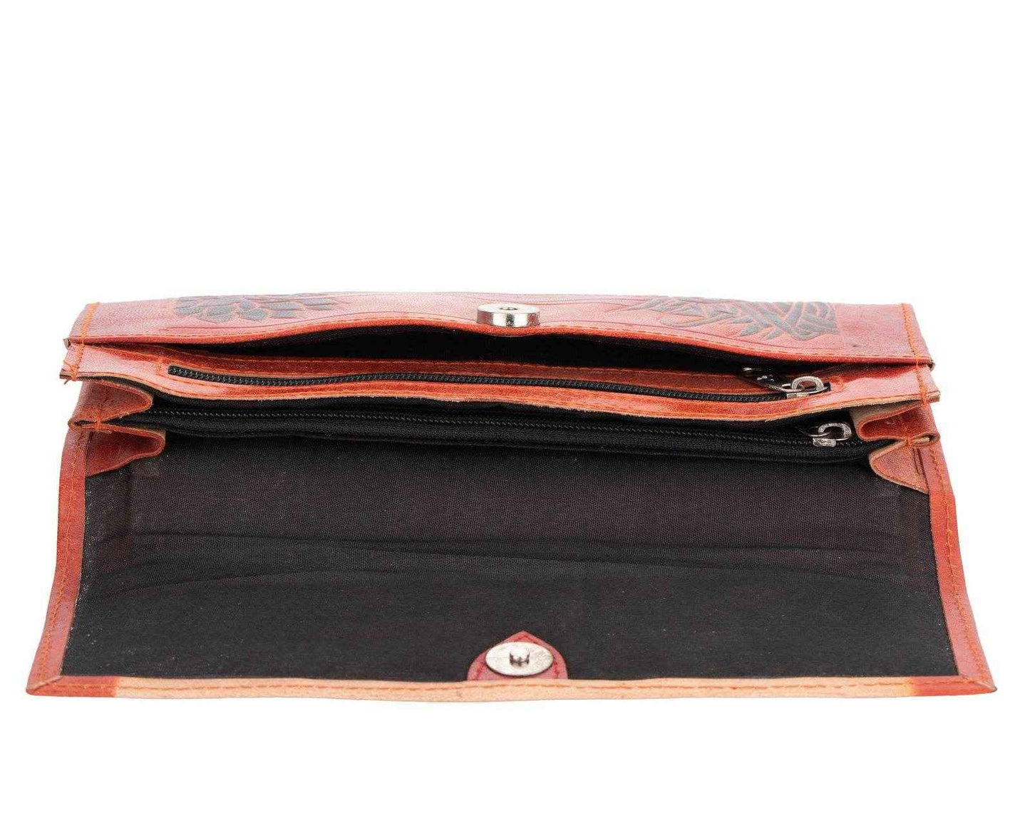 Shantiniketan Large Handcrafted Women's Leather Handbag Clutch 10x5 for Stylish Versatility - Lookandadorn.com