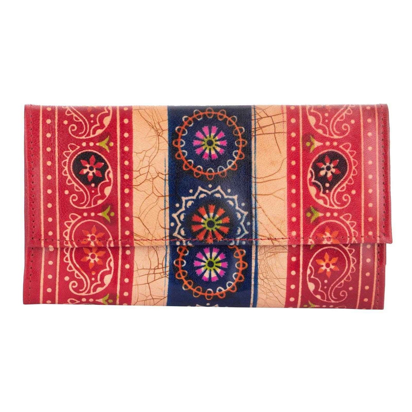 Shantiniketan Leather Bags – Handcrafted Medium Leather Clutch Handbag 8x4.5 Inches - Lookandadorn.com