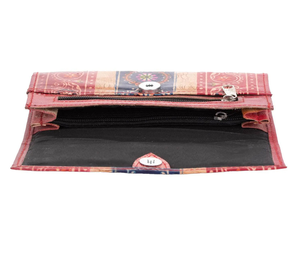 Shantiniketan Leather Bags – Handcrafted Medium Leather Clutch Handbag 8x4.5 Inches - Lookandadorn.com