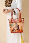Shantiniketan Ladies Leather Handbags - Traditional Brown Leather Handbag (10x11 Inches) - Lookandadorn.com