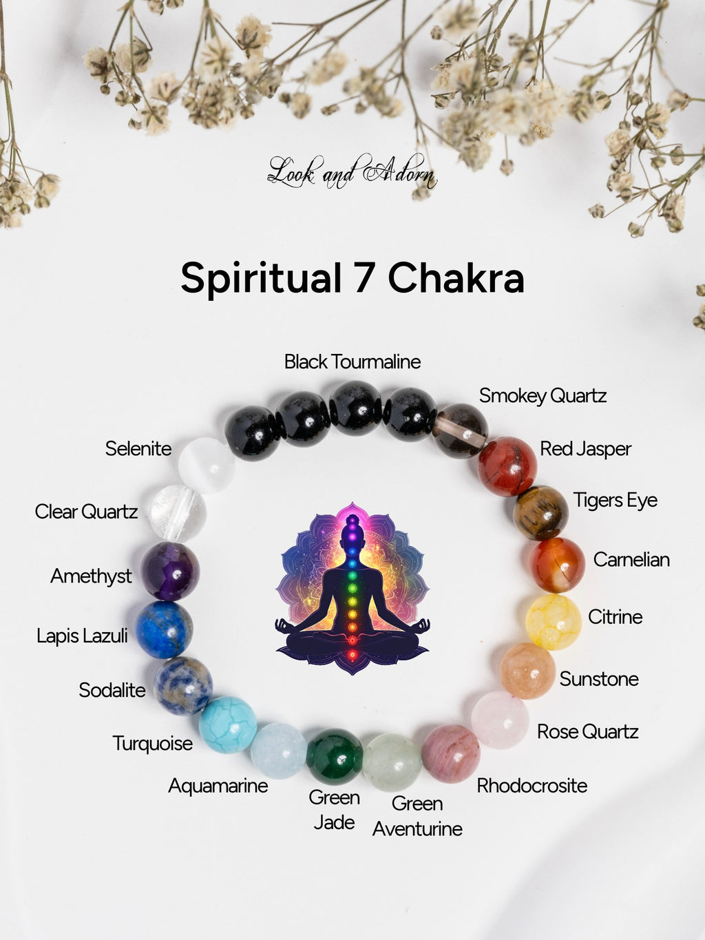 Spiritual 7 Chakra Bracelet LOOK AND ADORN - designed for you