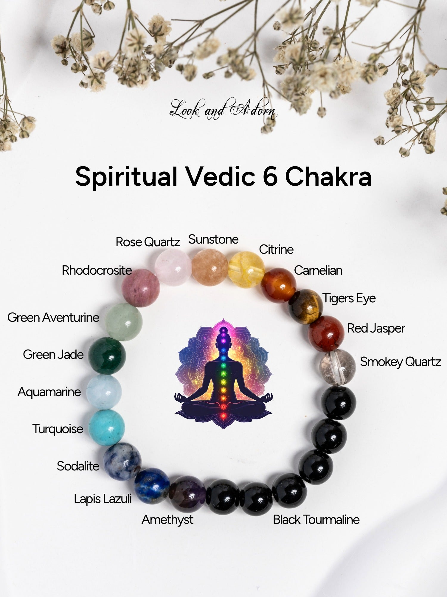 Spiritual Vedic 6 Chakra Bracelet LOOK AND ADORN - designed for you