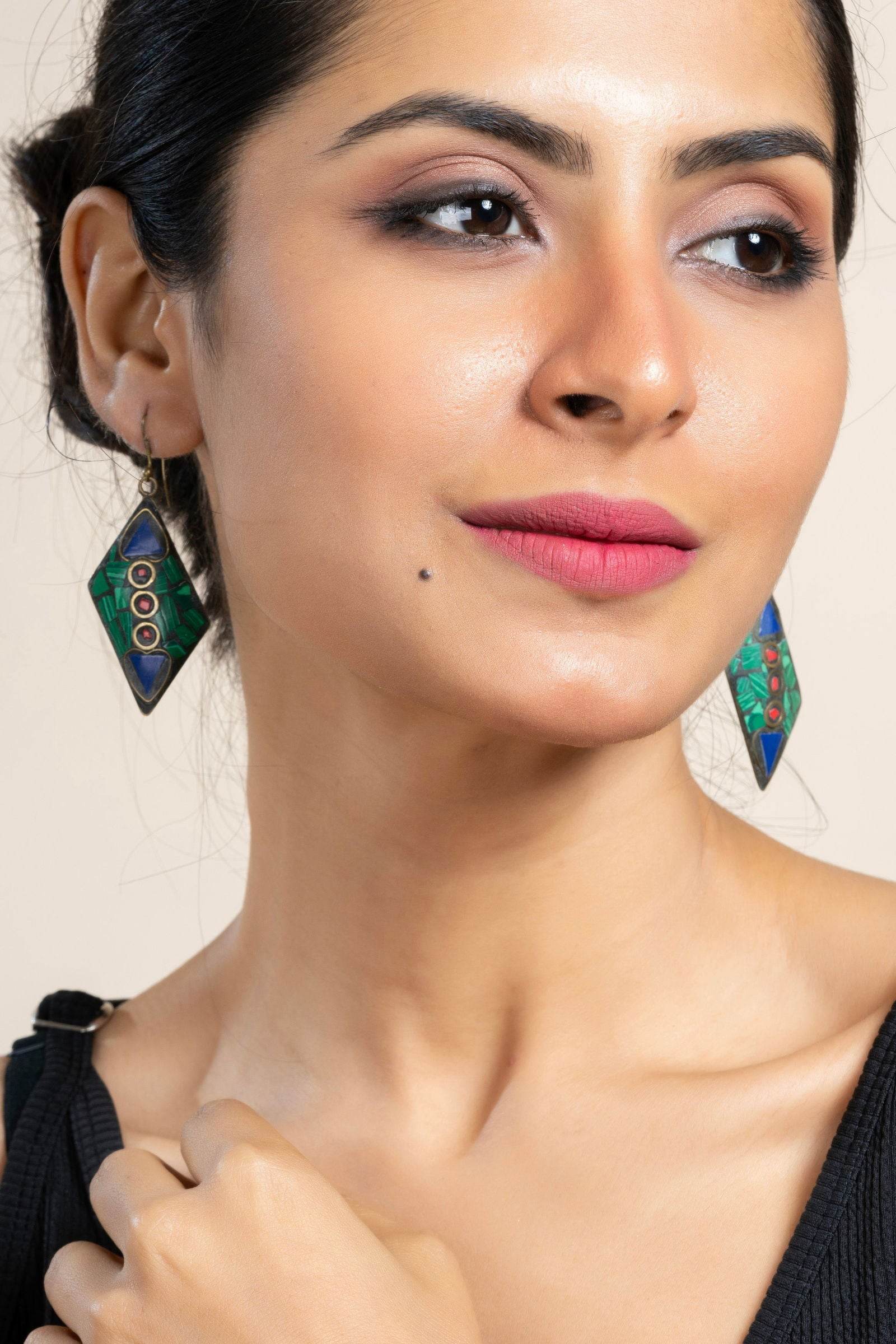 Vibrant Red, Blue, and Green Tibetan Earrings for Elegant Style and Gifting - Lookandadorn.com