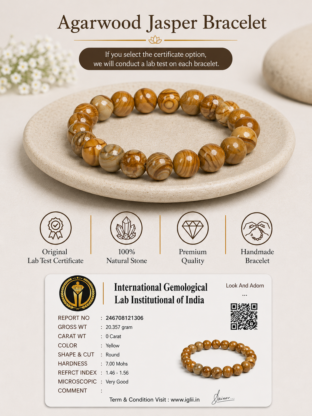 Agarwood Jasper Bracelet LOOK AND ADORN - designed for you