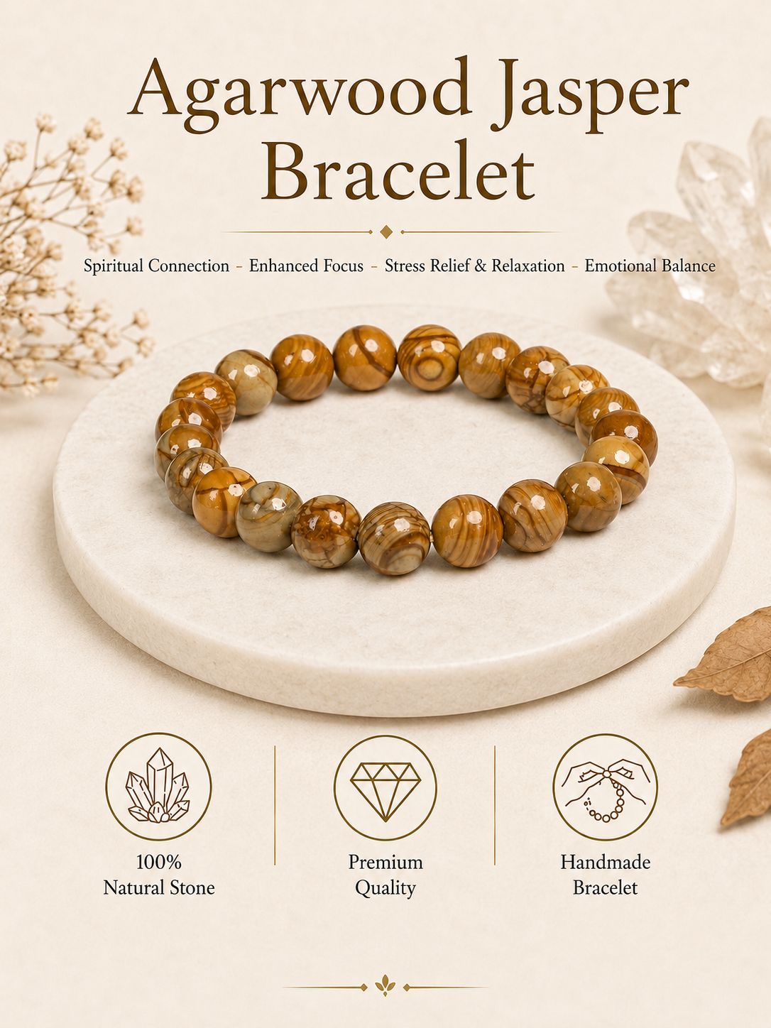 Agarwood Jasper Bracelet LOOK AND ADORN - designed for you