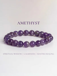 Amethyst stone bracelet with purple beads promoting spiritual wisdom and calmness