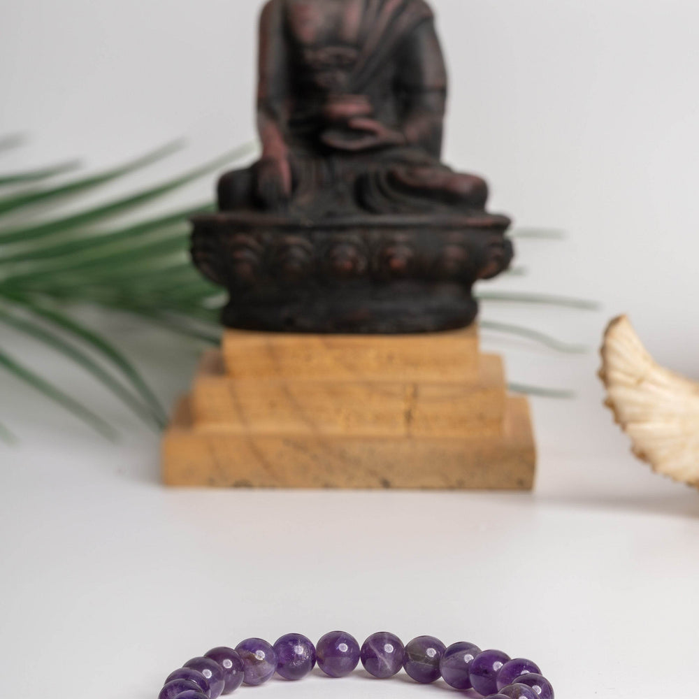 Handmade Amethyst Stone Bracelet for Focus Stress Healing and Mental Clarity - Lookandadorn.com