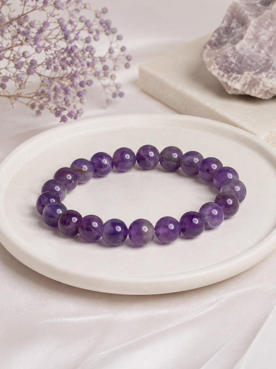 Natural Amethyst Stone Bracelet LOOK AND ADORN - designed for you