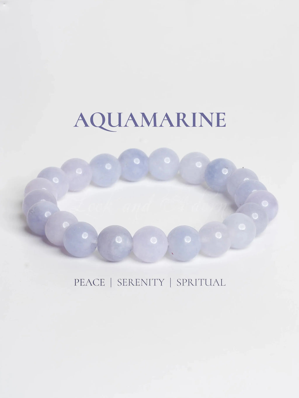 Aquamarine bracelet from LOOK AND ADORN featuring calming stones for peace and serenity