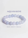 Aquamarine bracelet from LOOK AND ADORN featuring calming stones for peace and serenity