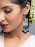 Shades of Blue Crystal Dangler Earrings