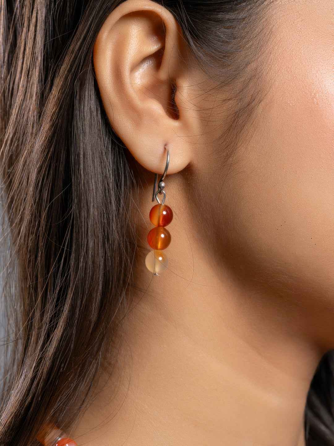 Handmade carnelian necklace set featuring vibrant orange beads and elegant design for a stylish look