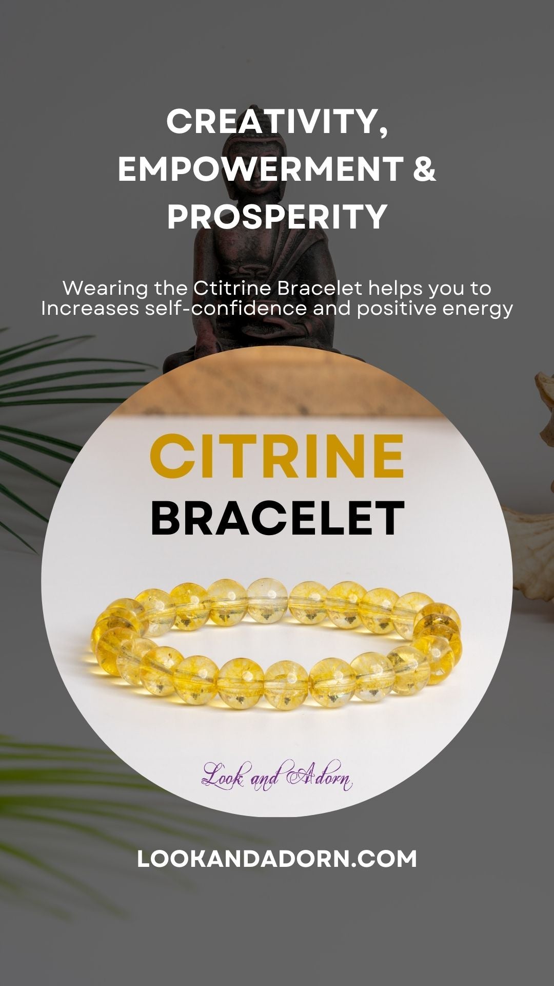 Citrine bracelet designed by LOOK AND ADORN for creativity, empowerment, and prosperity
