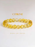 Citrine bracelet made of round gemstones promoting wealth, joy, and success in stylish jewelry