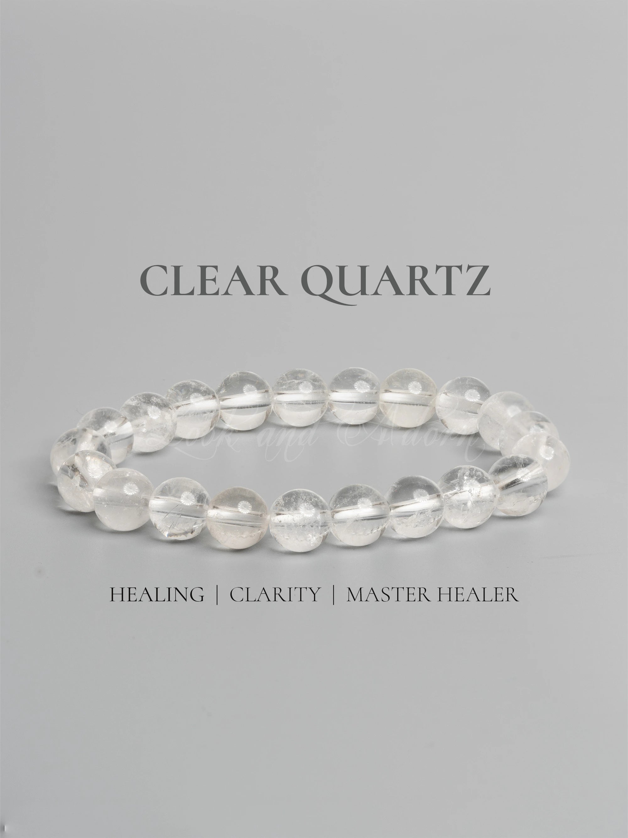Elegant clear quartz bracelet for healing and clarity, ideal for daily wear and spiritual practices